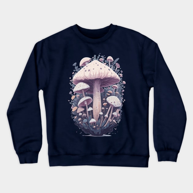 Magic white mushrooms Crewneck Sweatshirt by arrowdesigns19